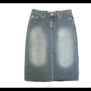 GAP 26" Long Denim Jean Skirt sz 4 Made in USA EUC